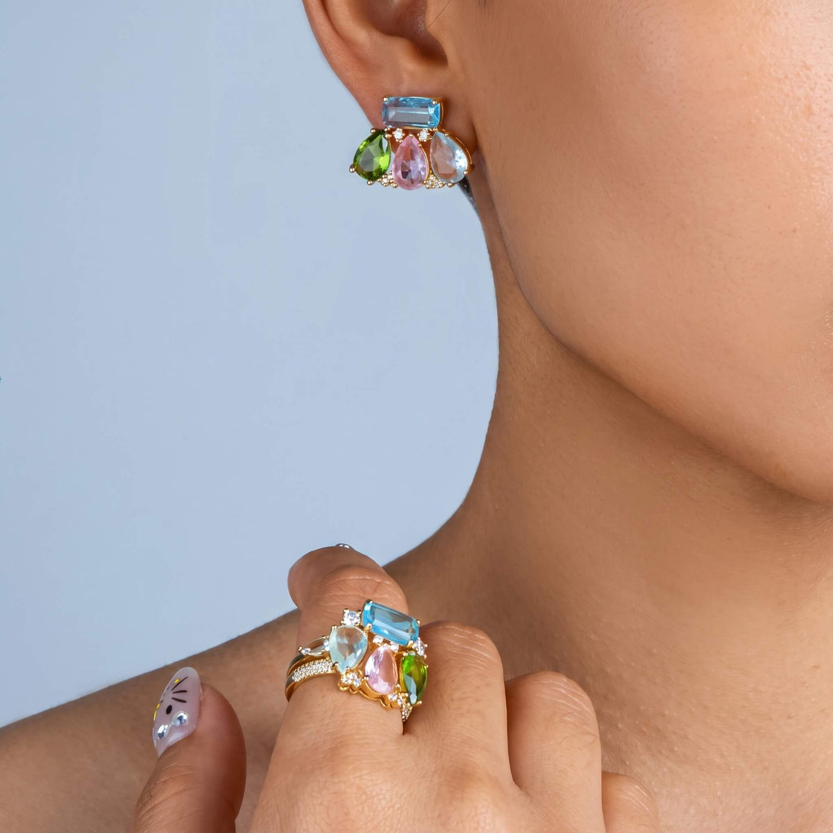 Aqua Petal Earrings