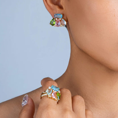 Aqua Petal Earrings
