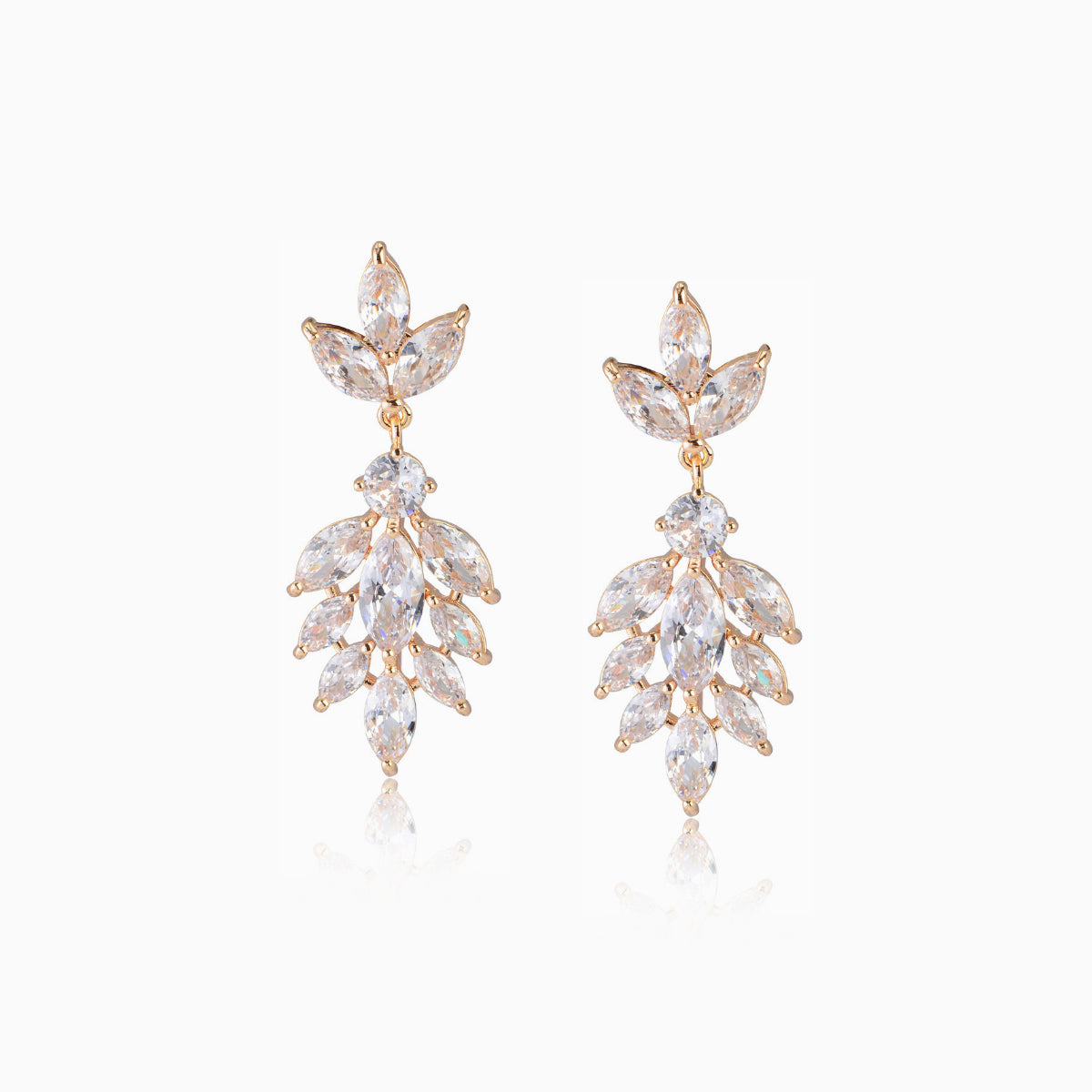 White Crystal Dangle Earrings