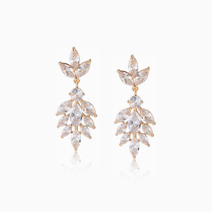 White Crystal Dangle Earrings