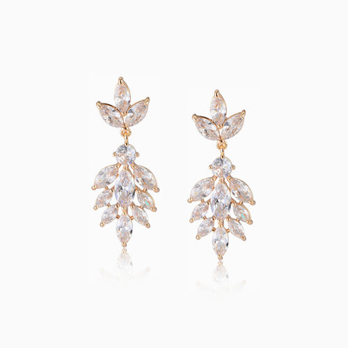 White Crystal Dangle Earrings