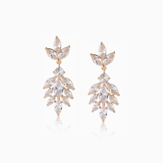 White Crystal Dangle Earrings