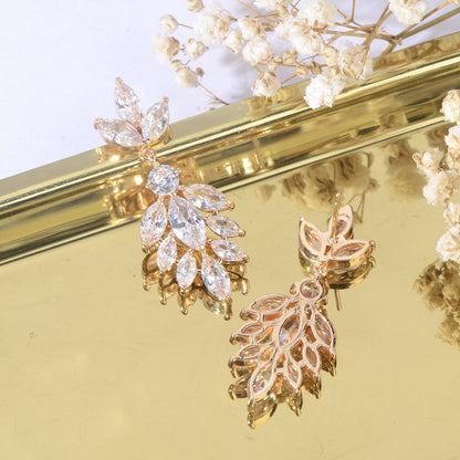 White Crystal Dangle Earrings