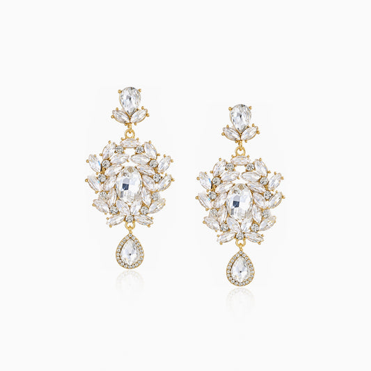 White Crystal Chadelier Earrings