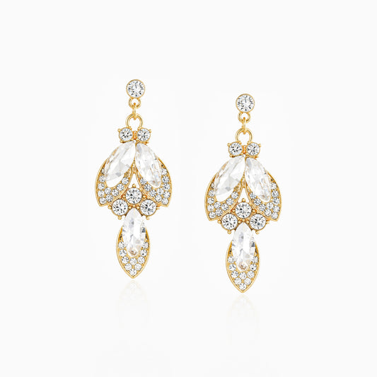 White Crystal Sparkle Drop Earrings