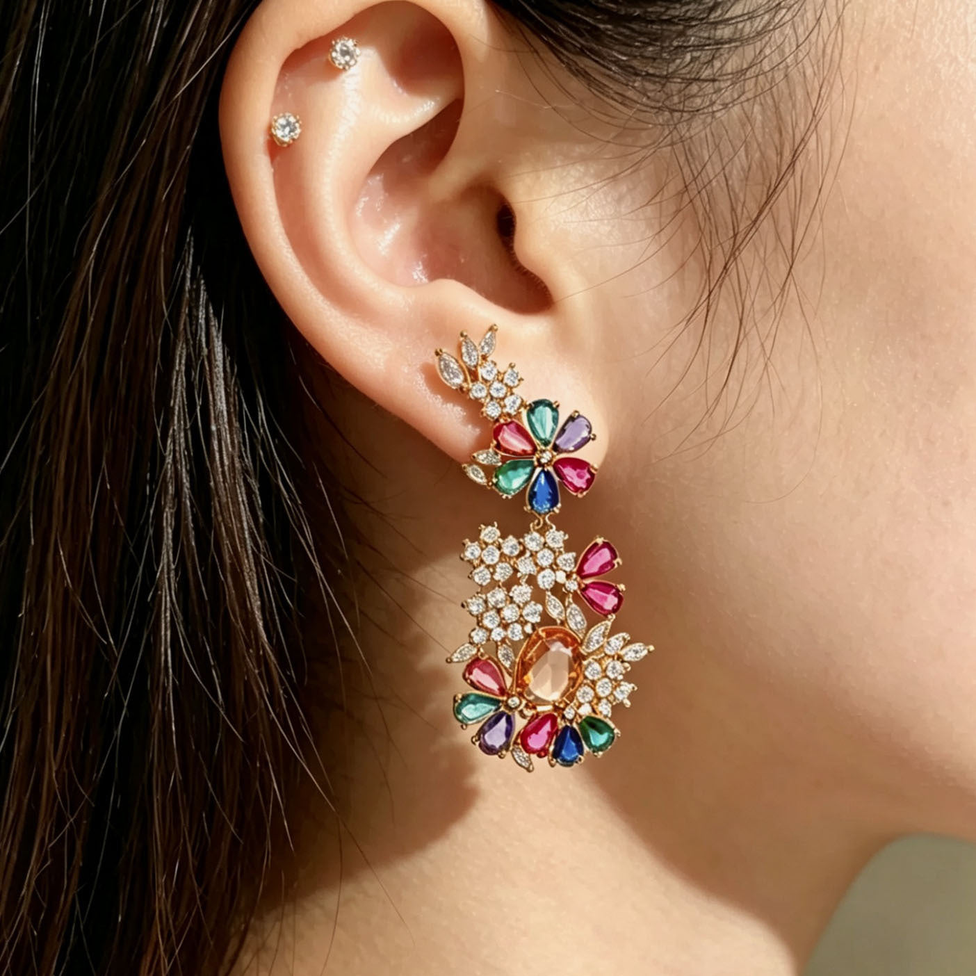 Colorfall Bloom Cluster Earrings