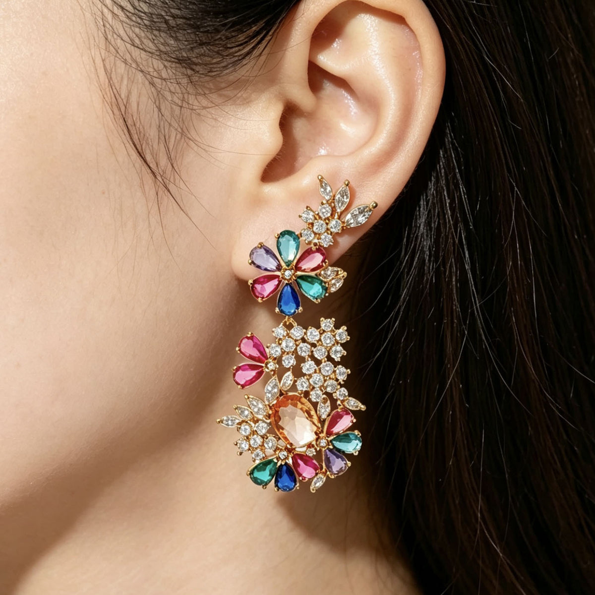 Colorfall Bloom Cluster Earrings
