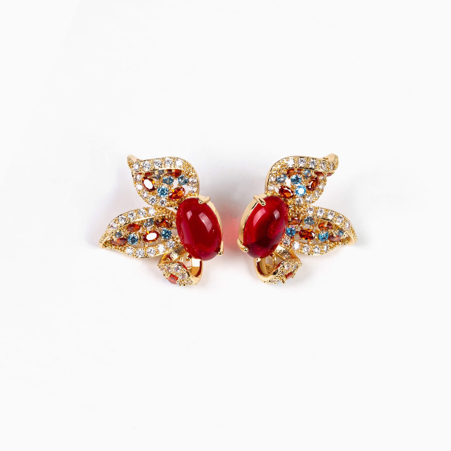Red Bloom Wind Earrings