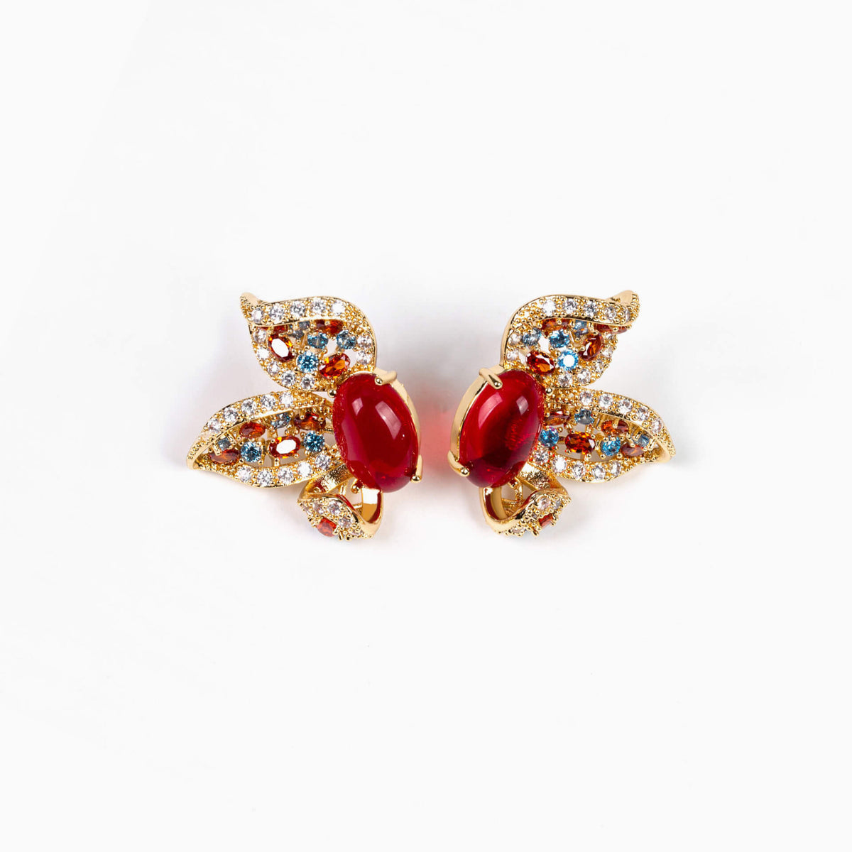 Red Bloom Wind Earrings