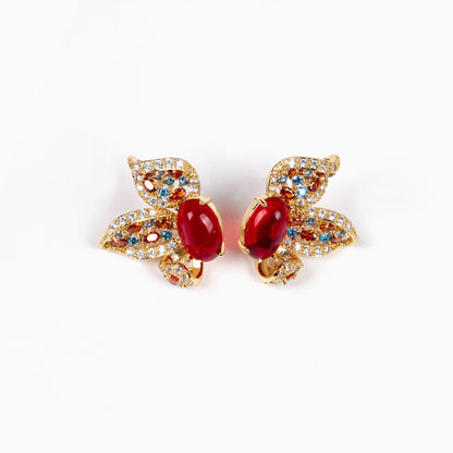Red Bloom Wind Earrings