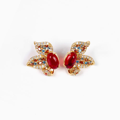 Red Bloom Wind Earrings
