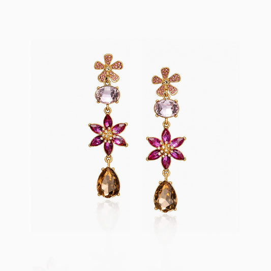 Double Bloom Cascade Earrings