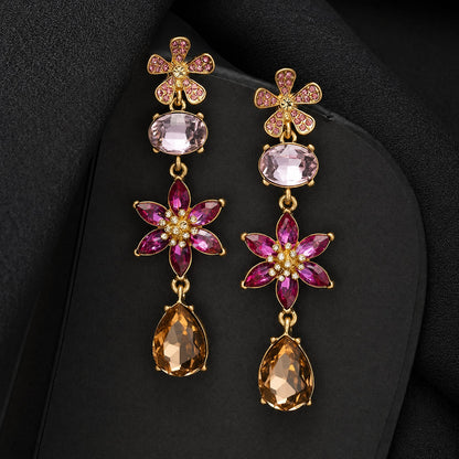 Double Bloom Cascade Earrings