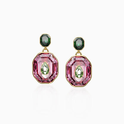 Color Inlay Drop Earrings
