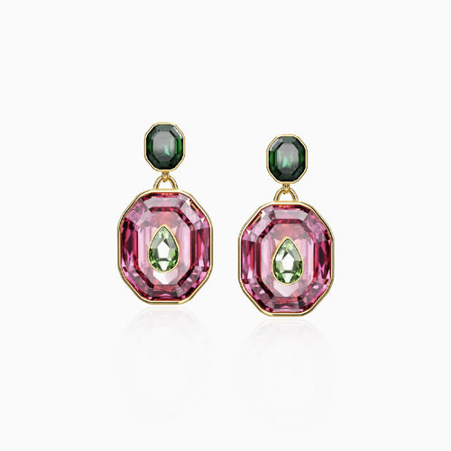 Color Inlay Drop Earrings