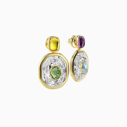 Crystal Inlay Drop Earrings