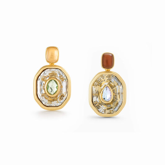 Crystal Inlay Drop Earrings