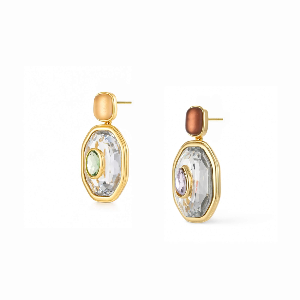 Crystal Inlay Drop Earrings