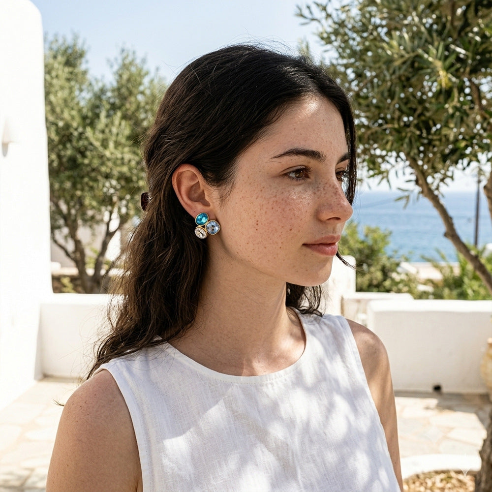 Gem Collage Trio Earrings