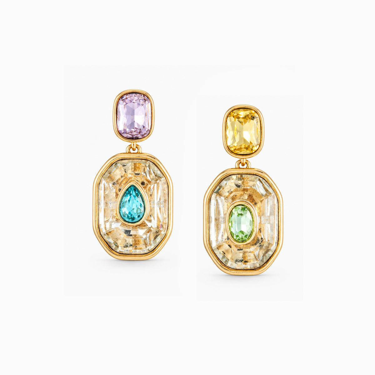 Petite Crystal Inlay Drop Earrings