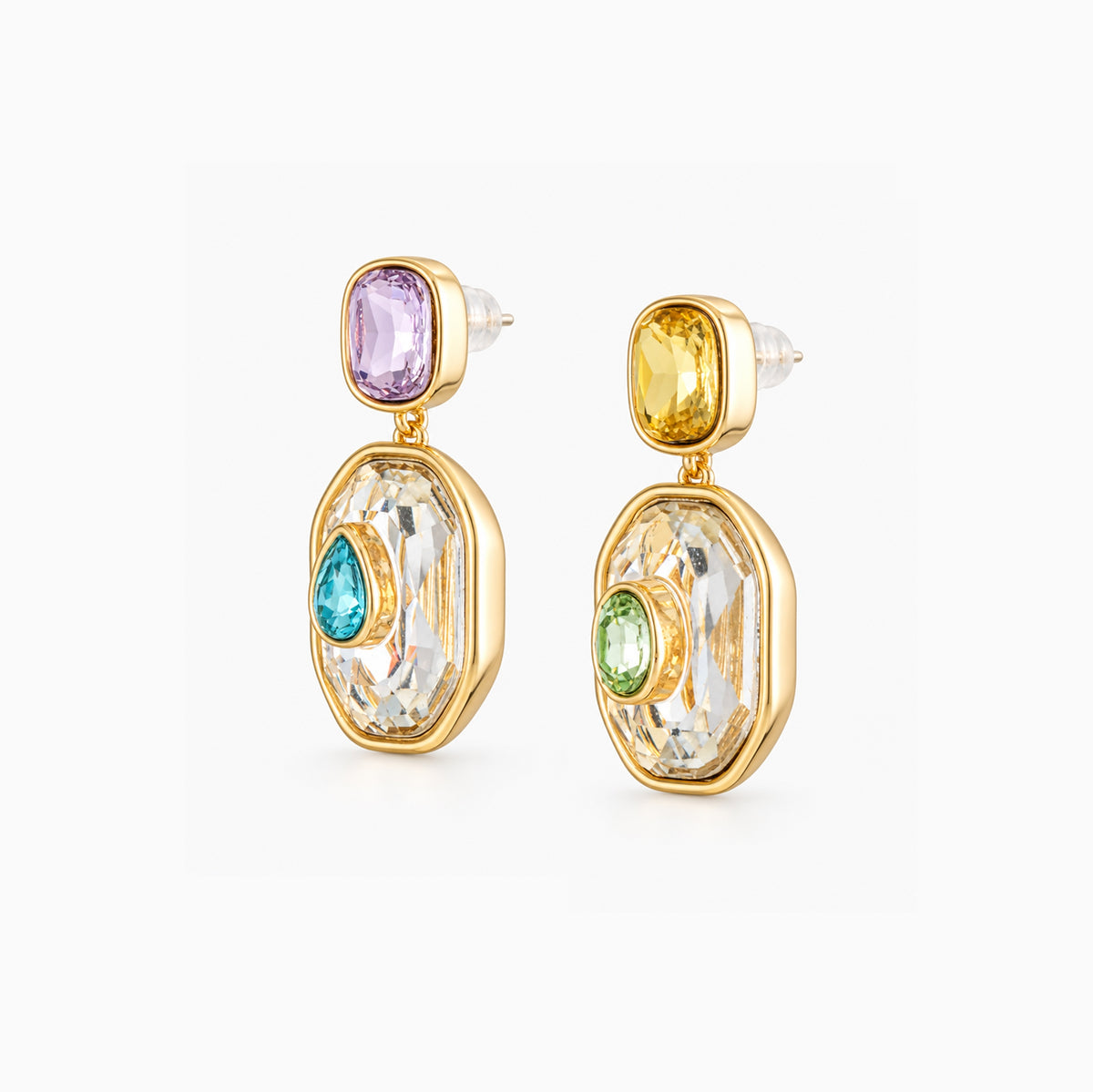 Petite Crystal Inlay Drop Earrings