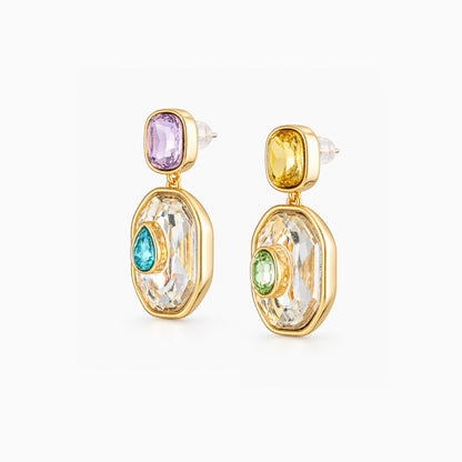 Petite Crystal Inlay Drop Earrings