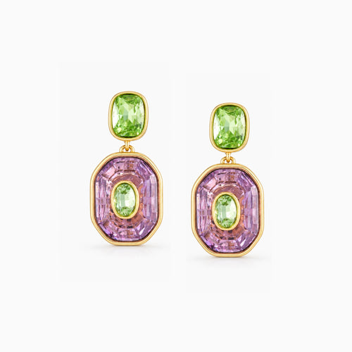 Petite Color Inlay Drop Earrings