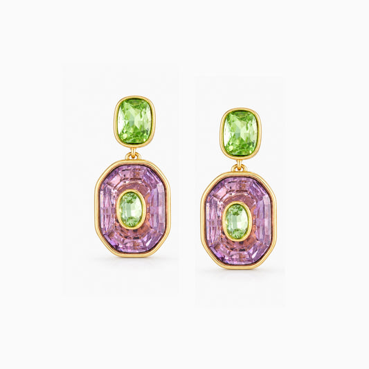 Petite Color Inlay Drop Earrings