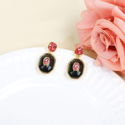 Petite Color Inlay Drop Earrings