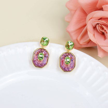 Petite Color Inlay Drop Earrings