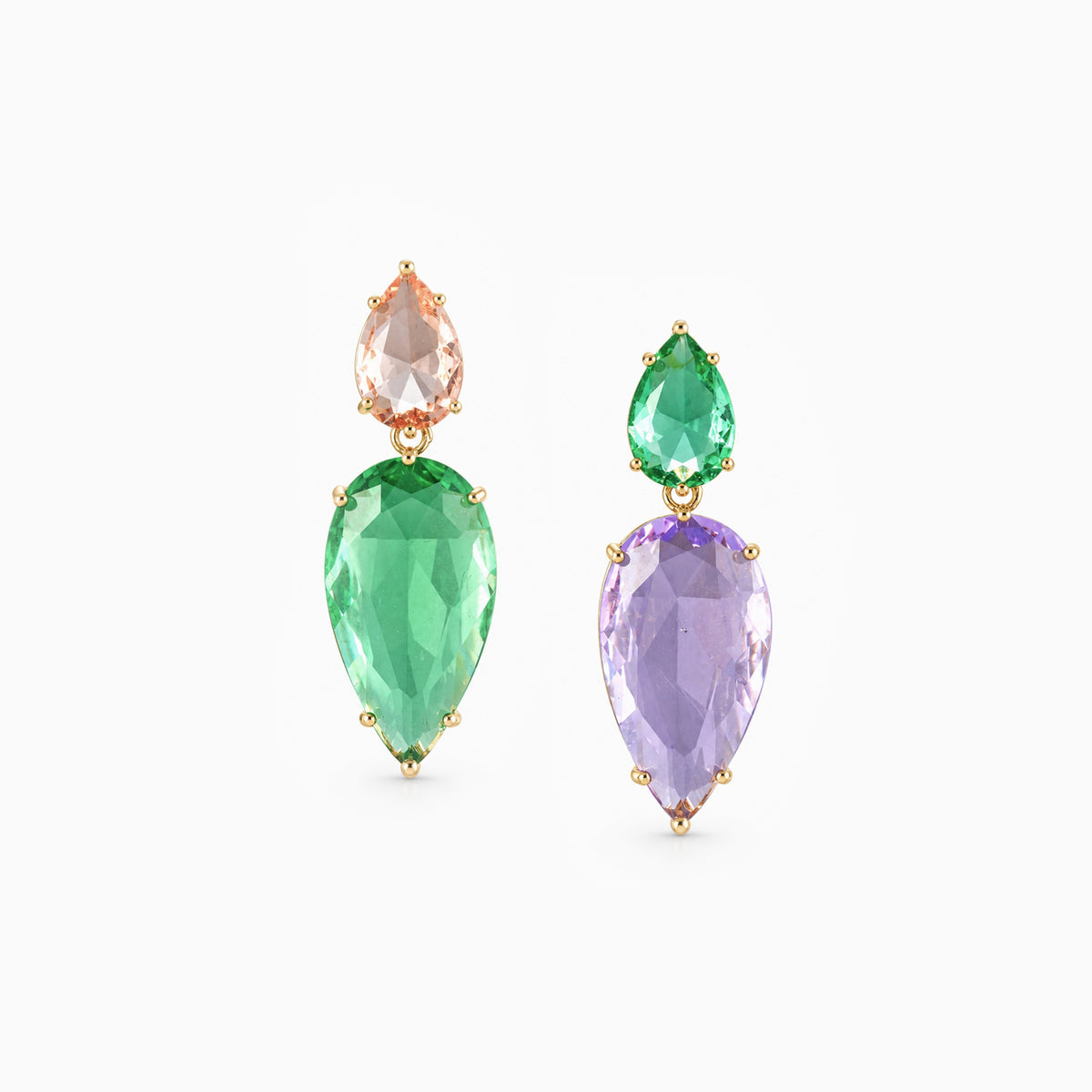 Dual Tone Drop Earrings