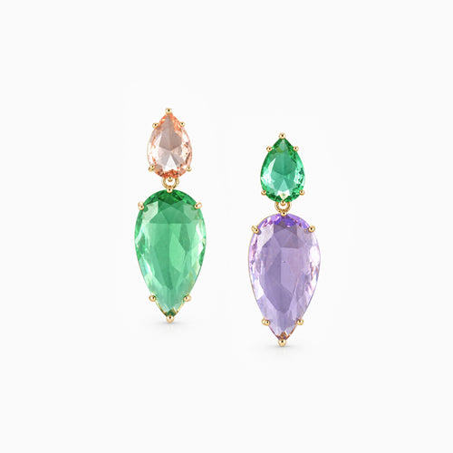 Dual Tone Drop Earrings