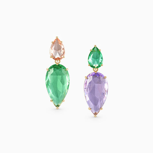 Dual Tone Drop Earrings