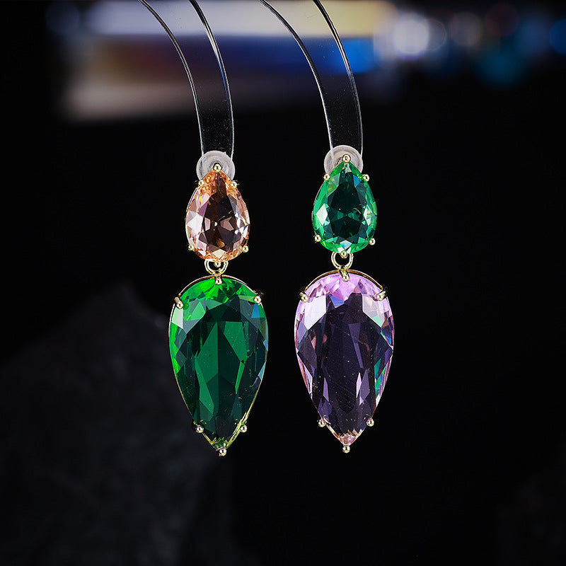 Dual Tone Drop Earrings