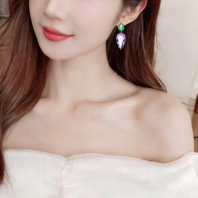 Dual Tone Drop Earrings