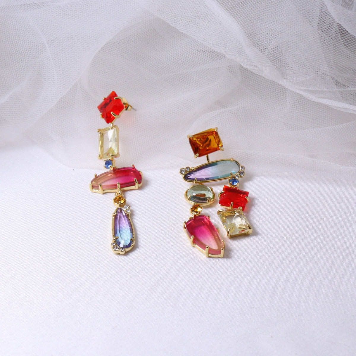 Blush Asymmetrical Earrings