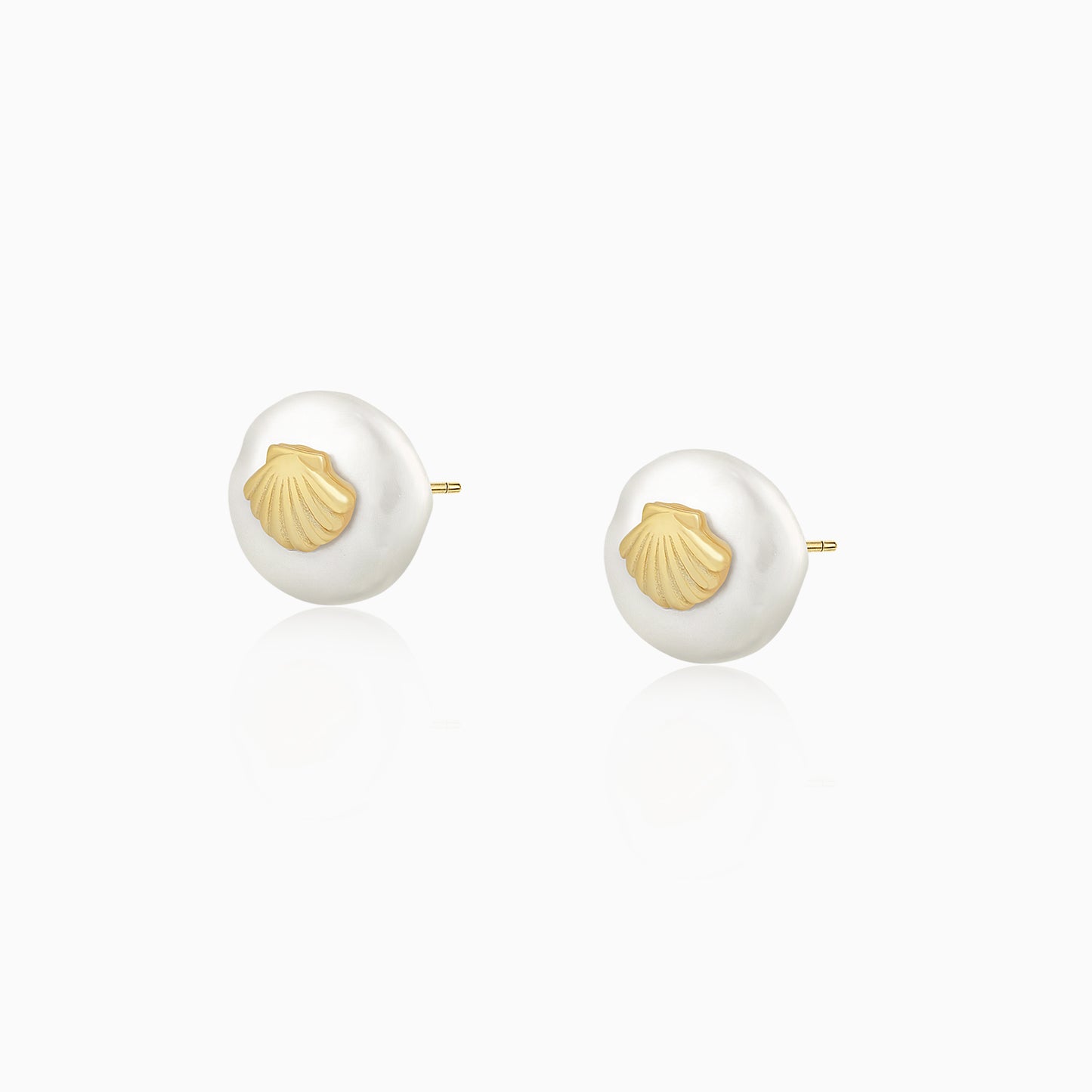 Scallop Shell Pearl Earrings