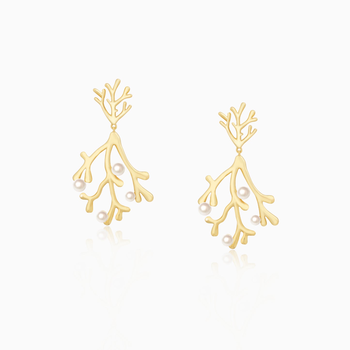Coral Pearls Earrings