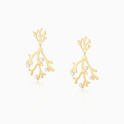 Coral Pearls Earrings
