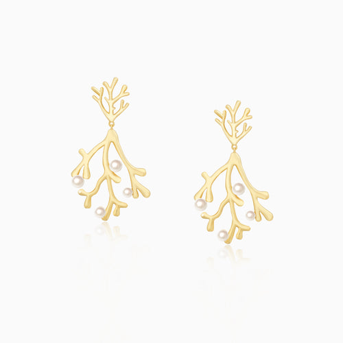 Coral Pearls Earrings