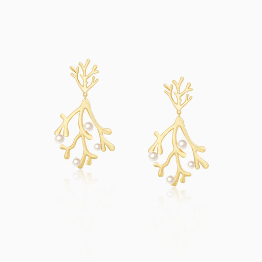 Coral Pearls Earrings