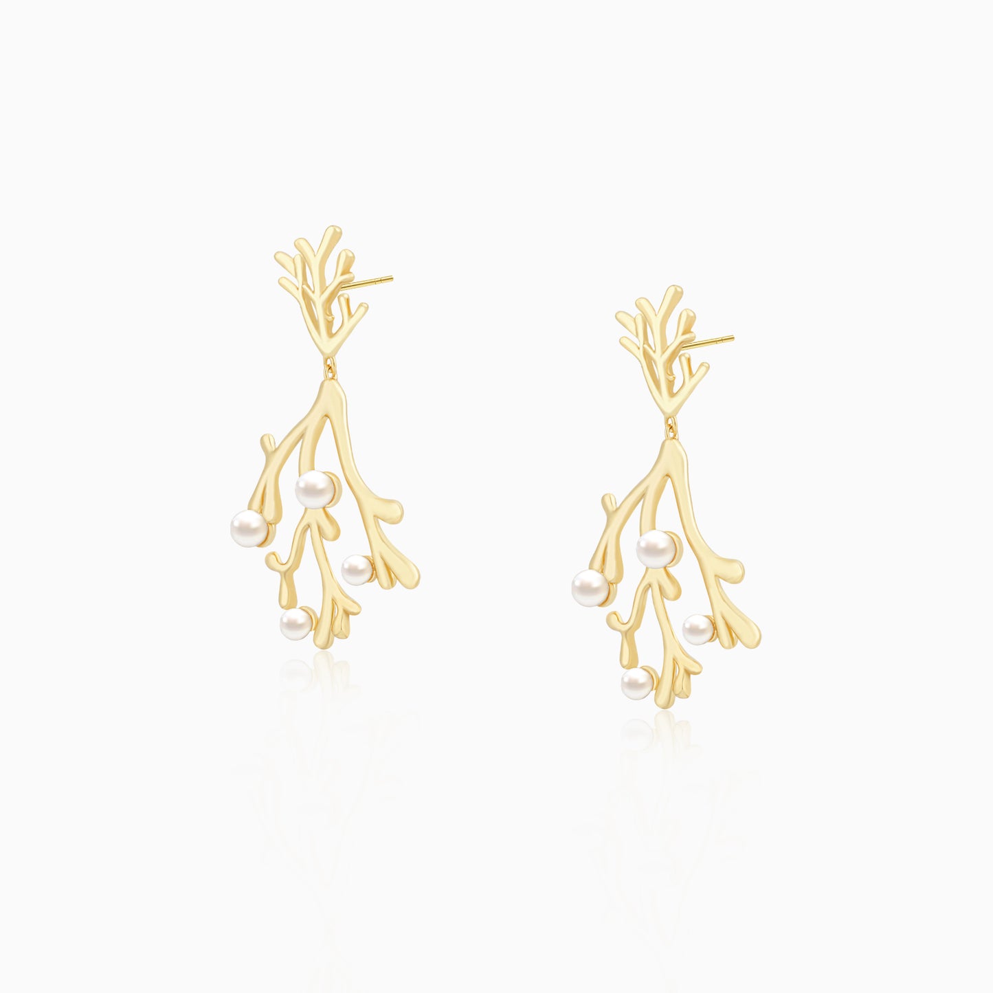 Coral Pearls Earrings