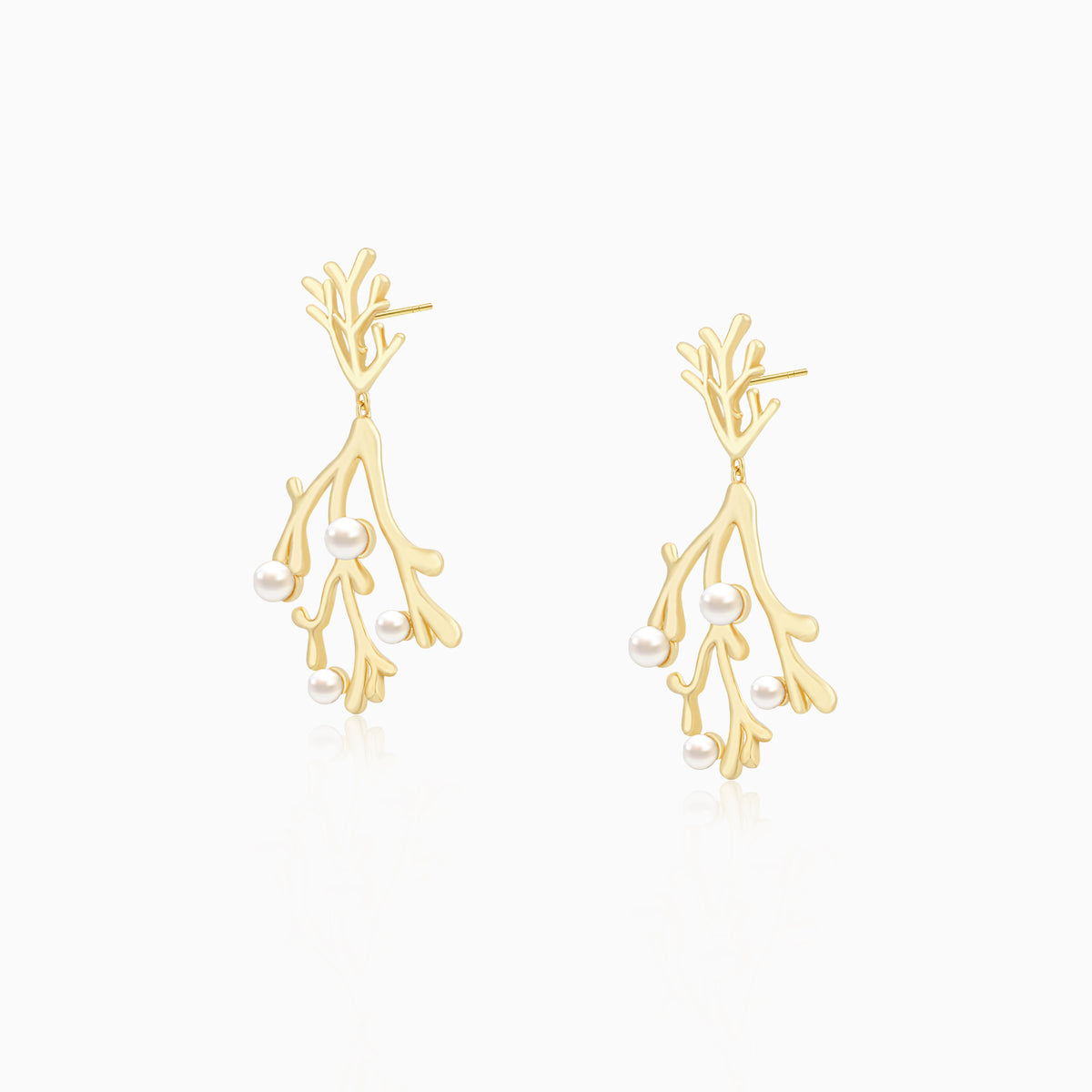 Coral Pearls Earrings