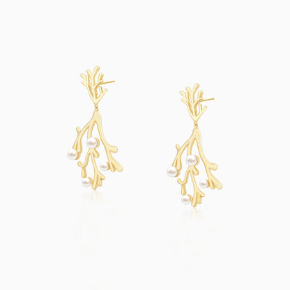 Coral Pearls Earrings