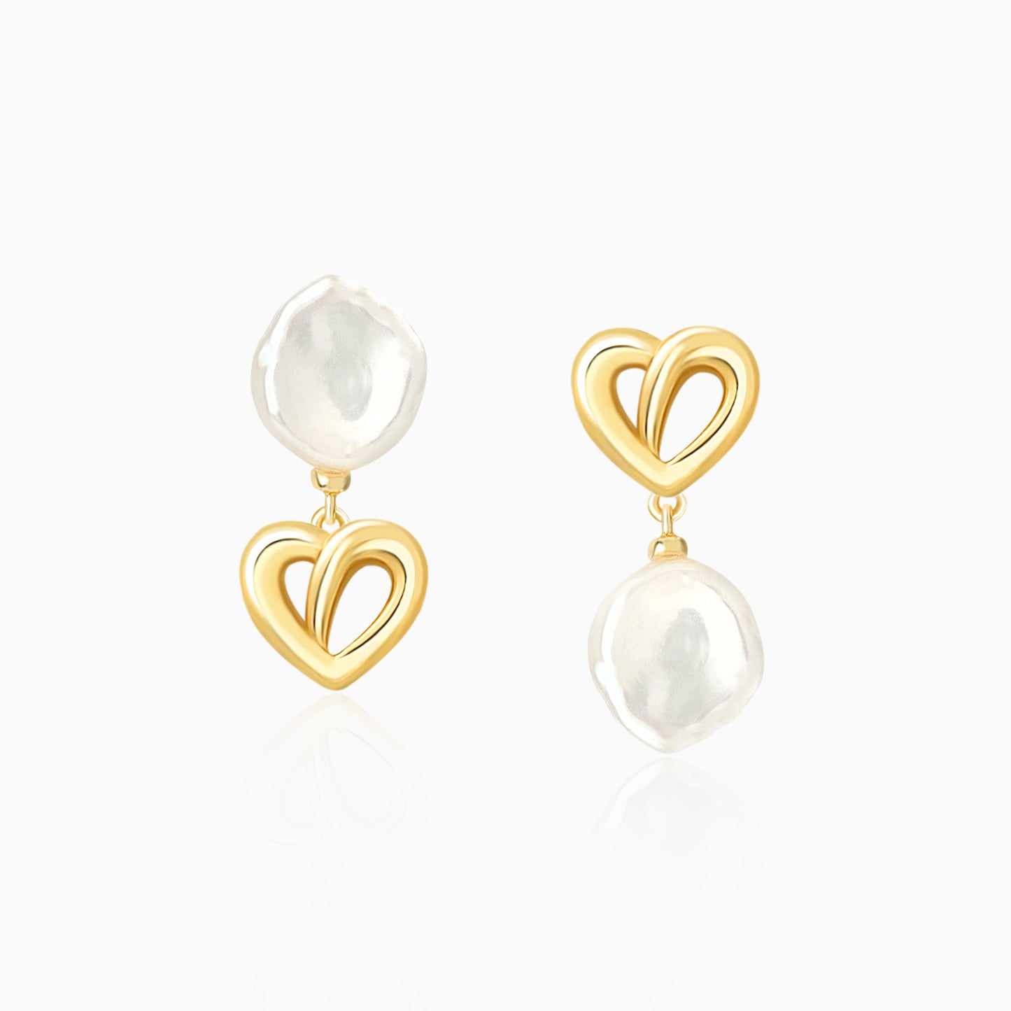 Heart & Pearl Mismatch Earrings