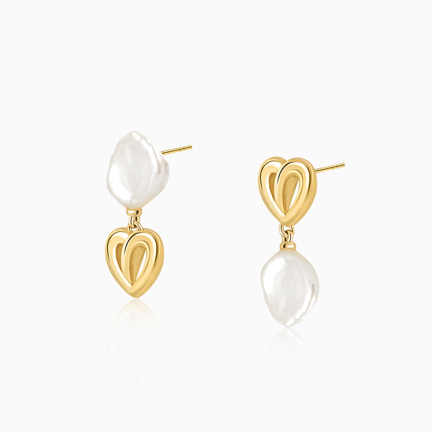 Heart & Pearl Mismatch Earrings