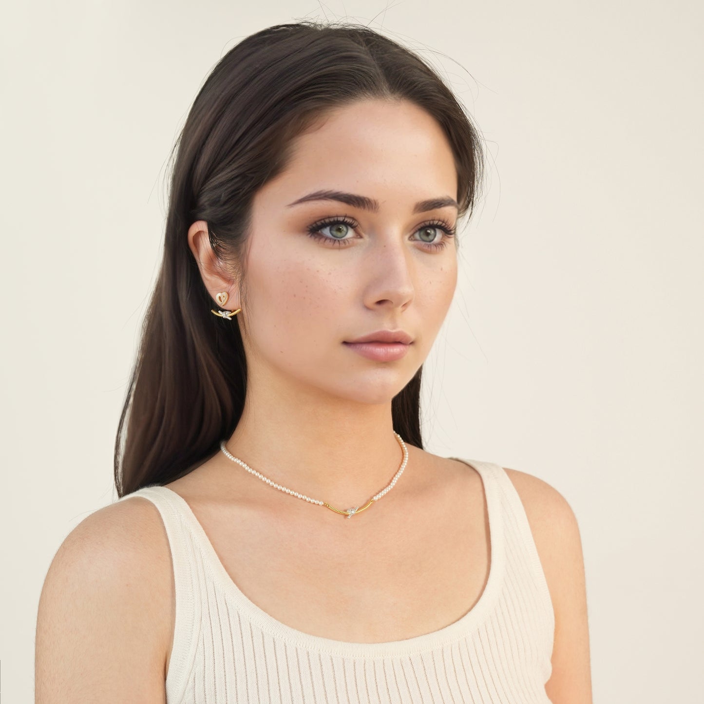 Heart & Knot Ear Jacket Earrings