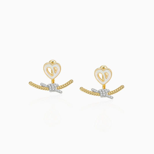 Heart & Knot Ear Jacket Earrings