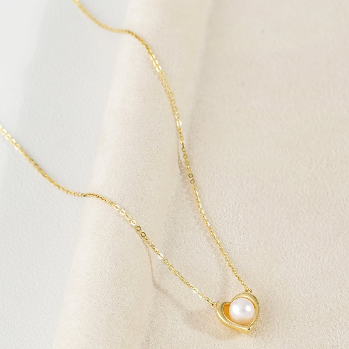 Heart Accent Pearl S925 Necklace
