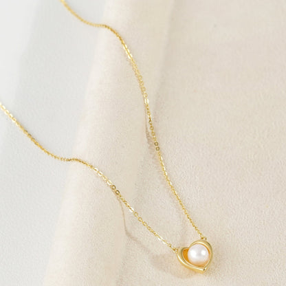 Heart Accent Pearl S925 Necklace